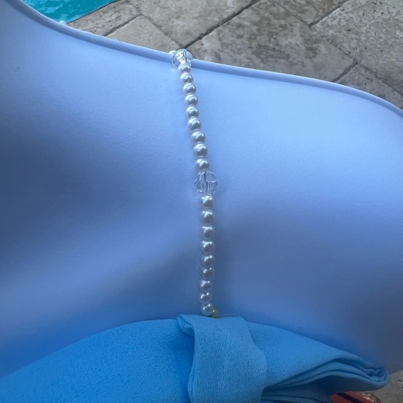 Hype Flowy Midi Dress with pearl spaghetti Straps Size 8 - Picture 11 of 13